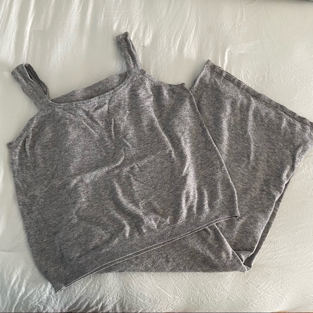 Wide leg pant knit set